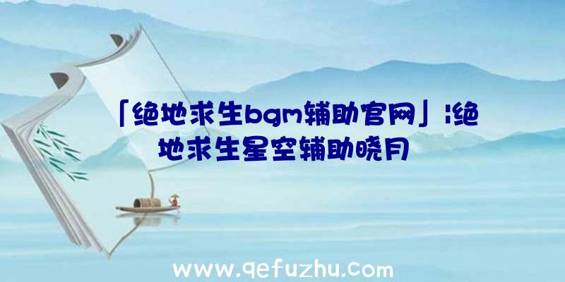 「绝地求生bgm辅助官网」|绝地求生星空辅助晓月